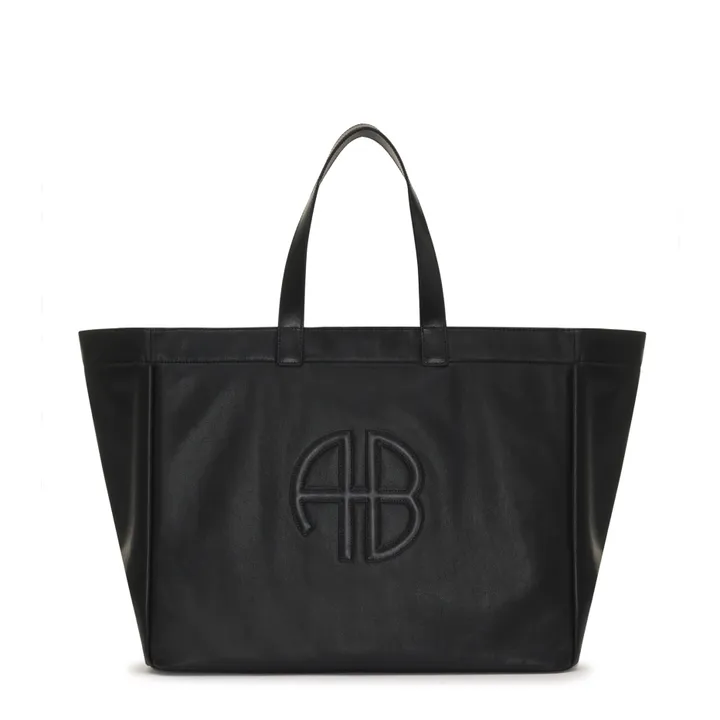 Cabas Large Rio Cuir Recyclé | Noir- Image produit n°0