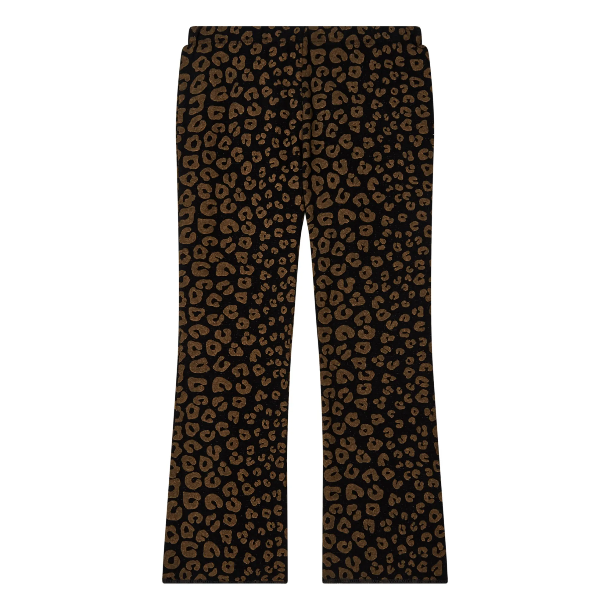 Zhoe & Tobiah Charcoal Grey Leopard Lurex Mesh Trousers