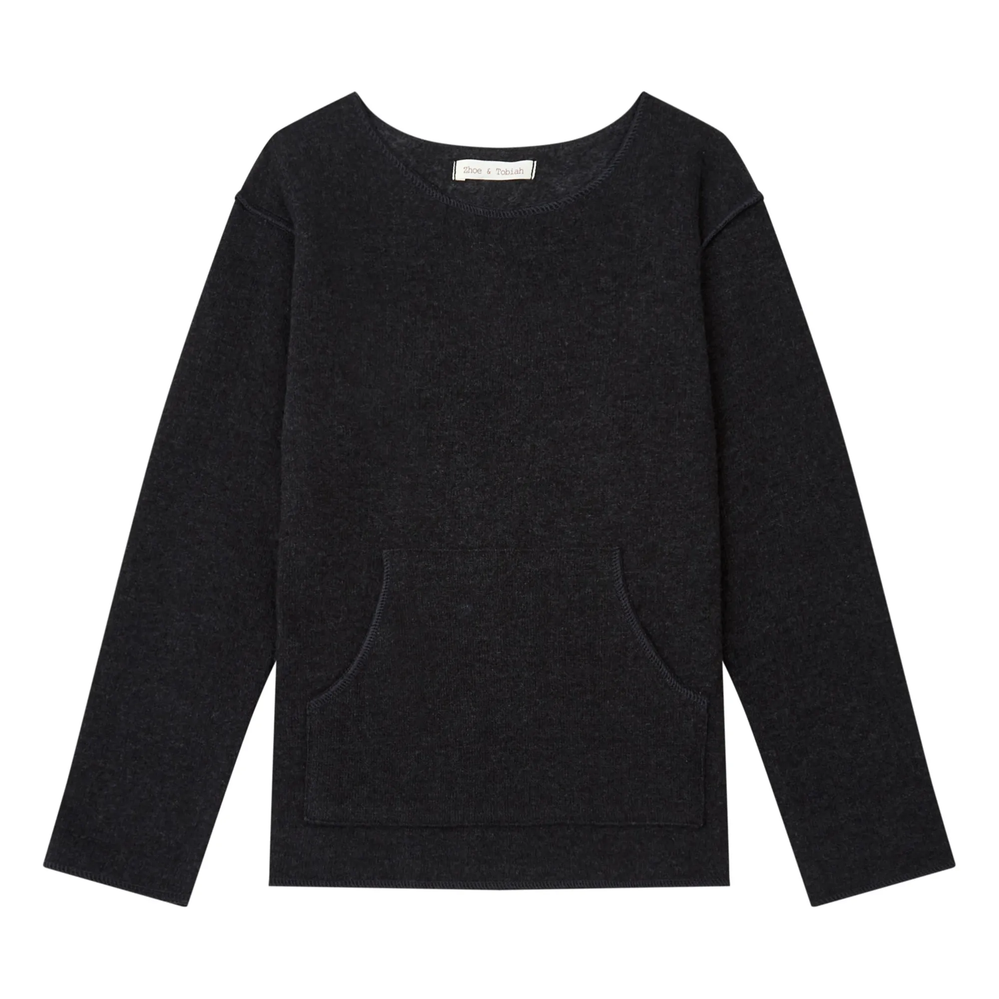 Zhoe & Tobiah Charcoal Grey Knitted Jumper With Pocket