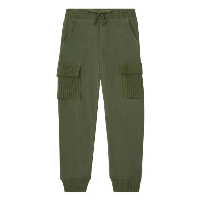 Pantaloni Cargo in Maglia con Tasche | Verde militare