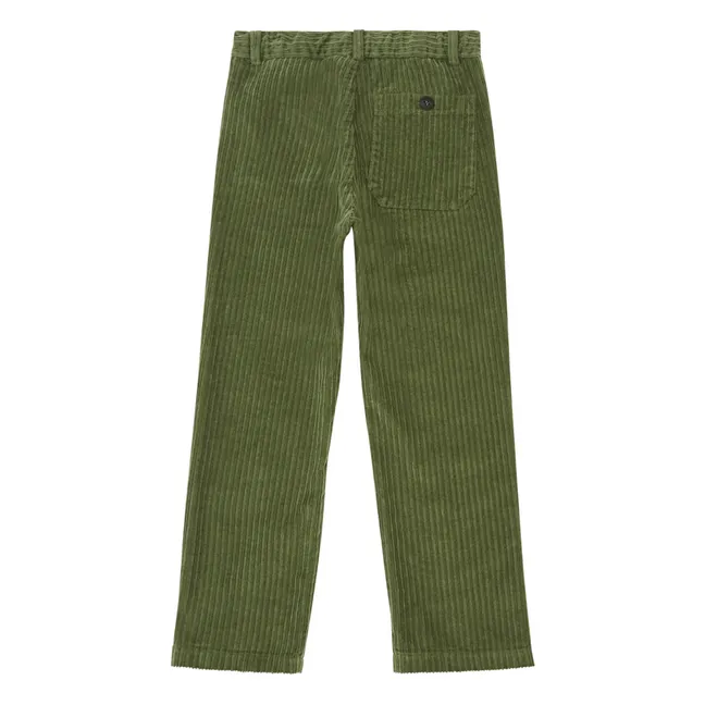 Pantaloni in velluto a costine con tasche | Verde militare