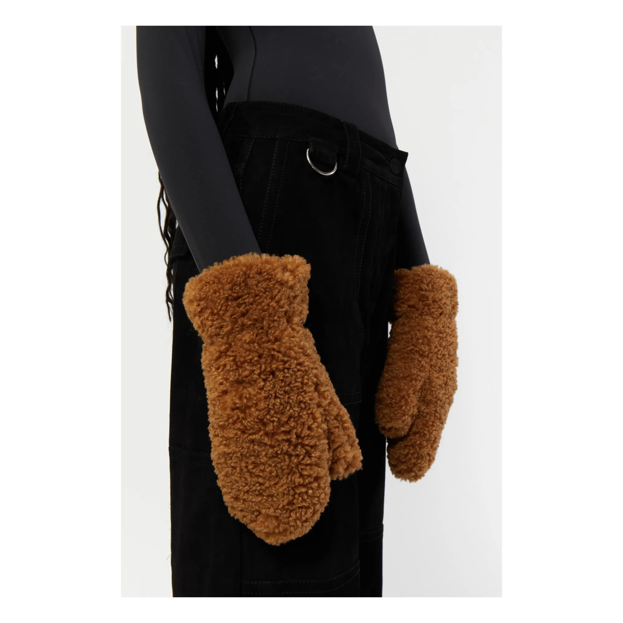 Apparis Camel Coco Teddie Mittens