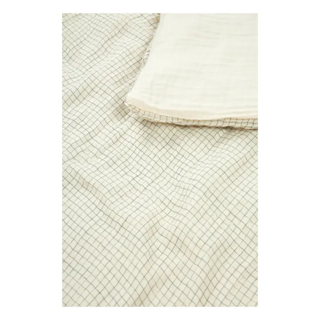Wabi-Sabi Blue Grid bed linen set | Blue