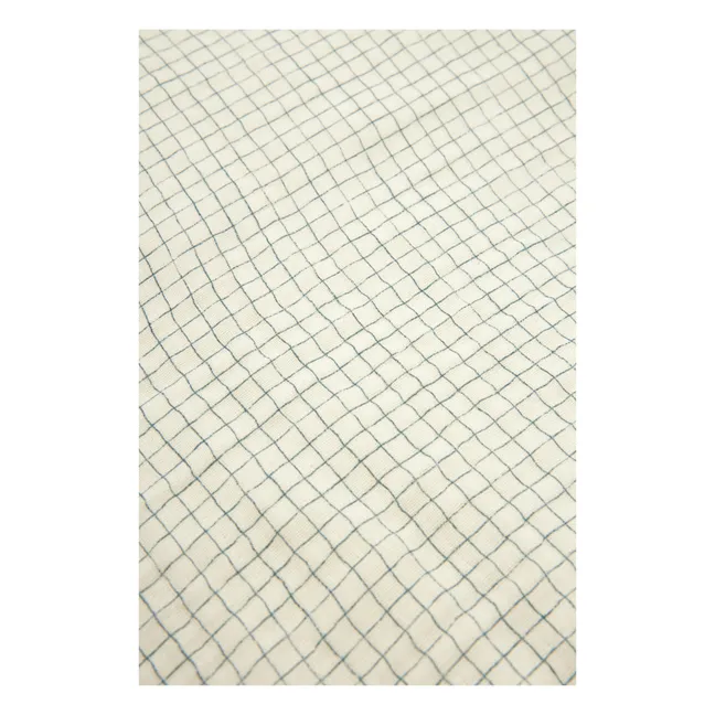 Wabi-Sabi Blue Grid bed linen set | Blue