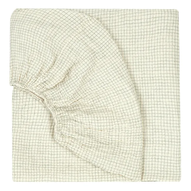 Fitted Sheet Blue Grid | Blue
