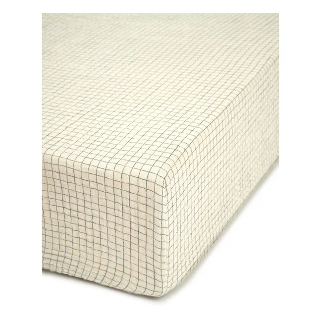 Fitted Sheet Blue Grid | Blue