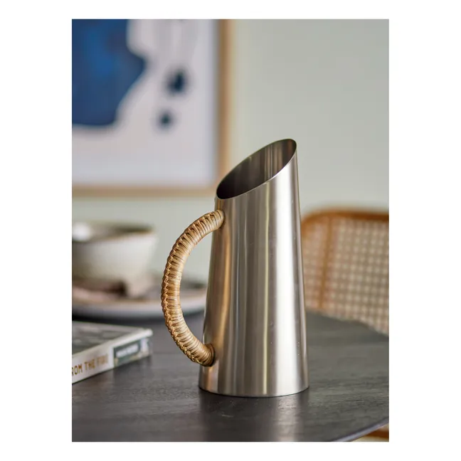 Juanita jug, raffia handle | Silver