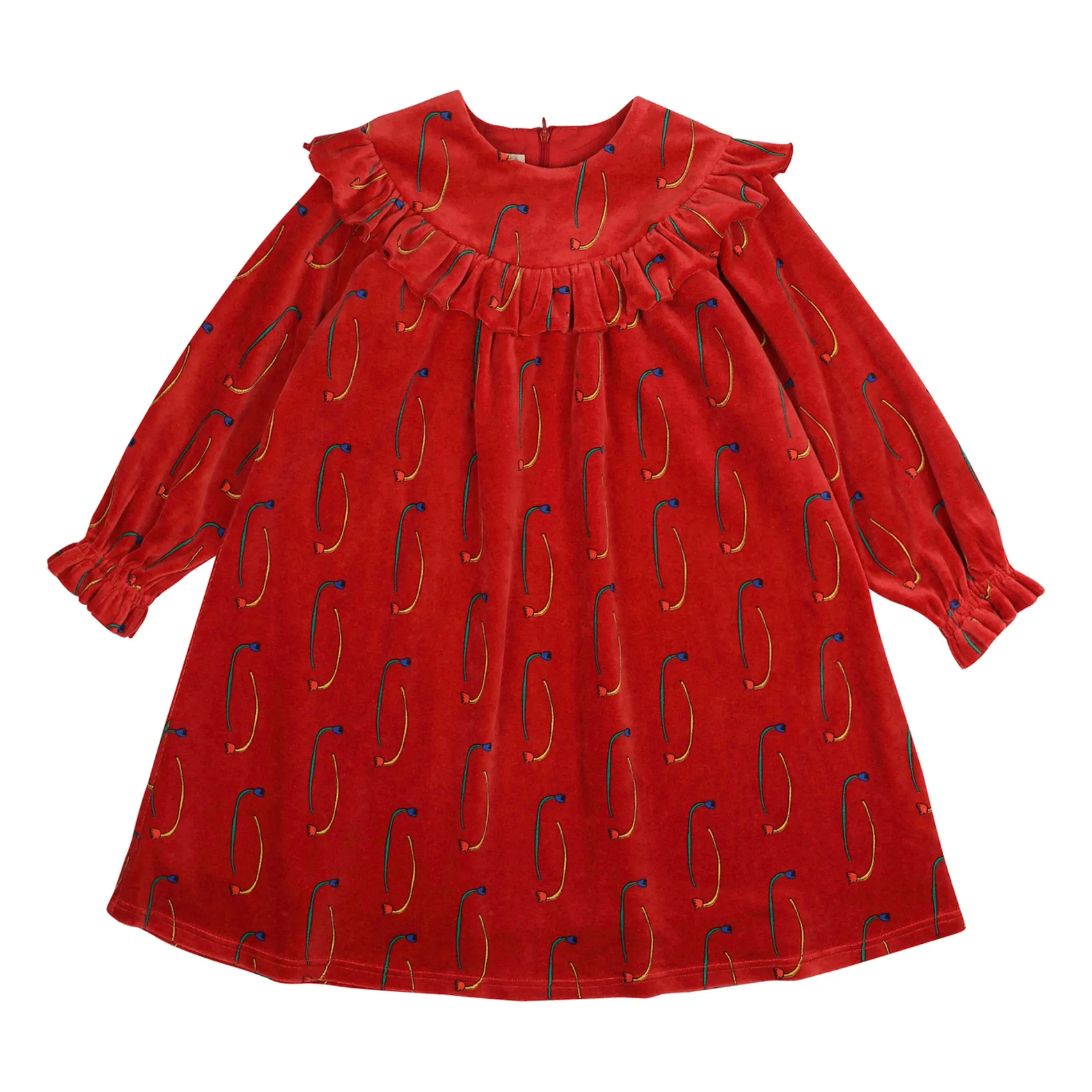 Jelly Mallow Red Velvet Flower Dress