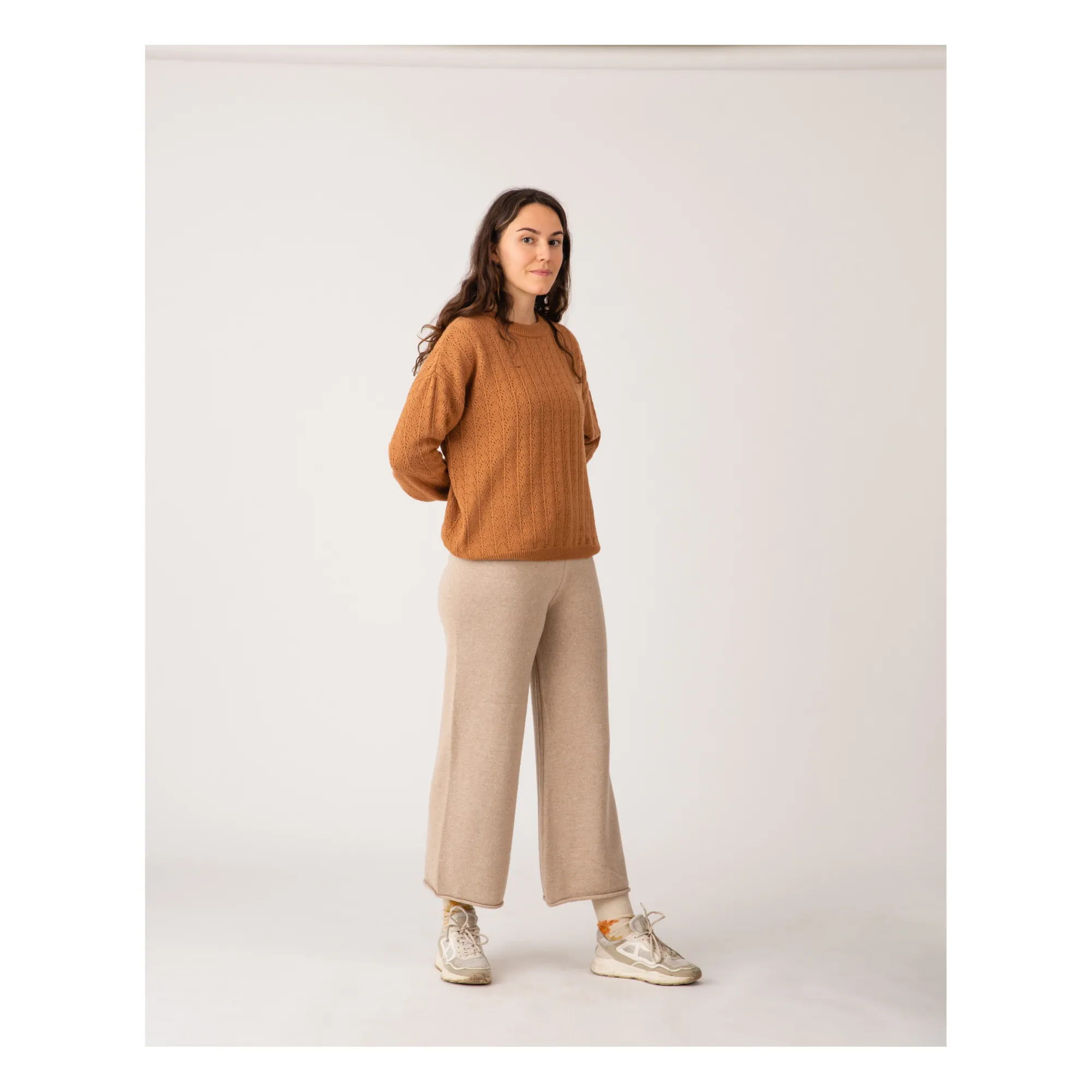 Pantalon Tricot Matières Recyclées - Collection Femme  | Ecru- Image produit n°5