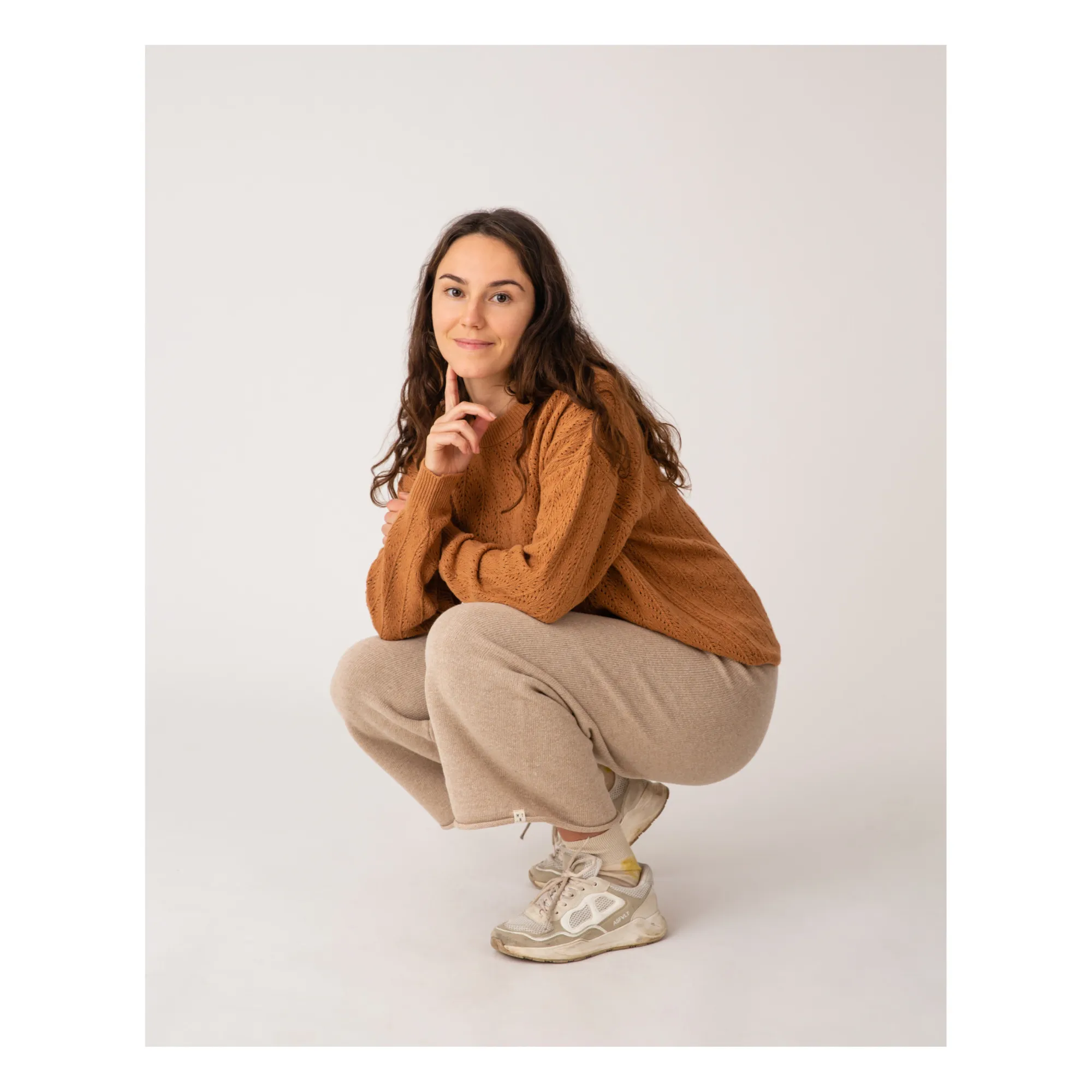 Pantalon Tricot Matières Recyclées - Collection Femme  | Ecru- Image produit n°6