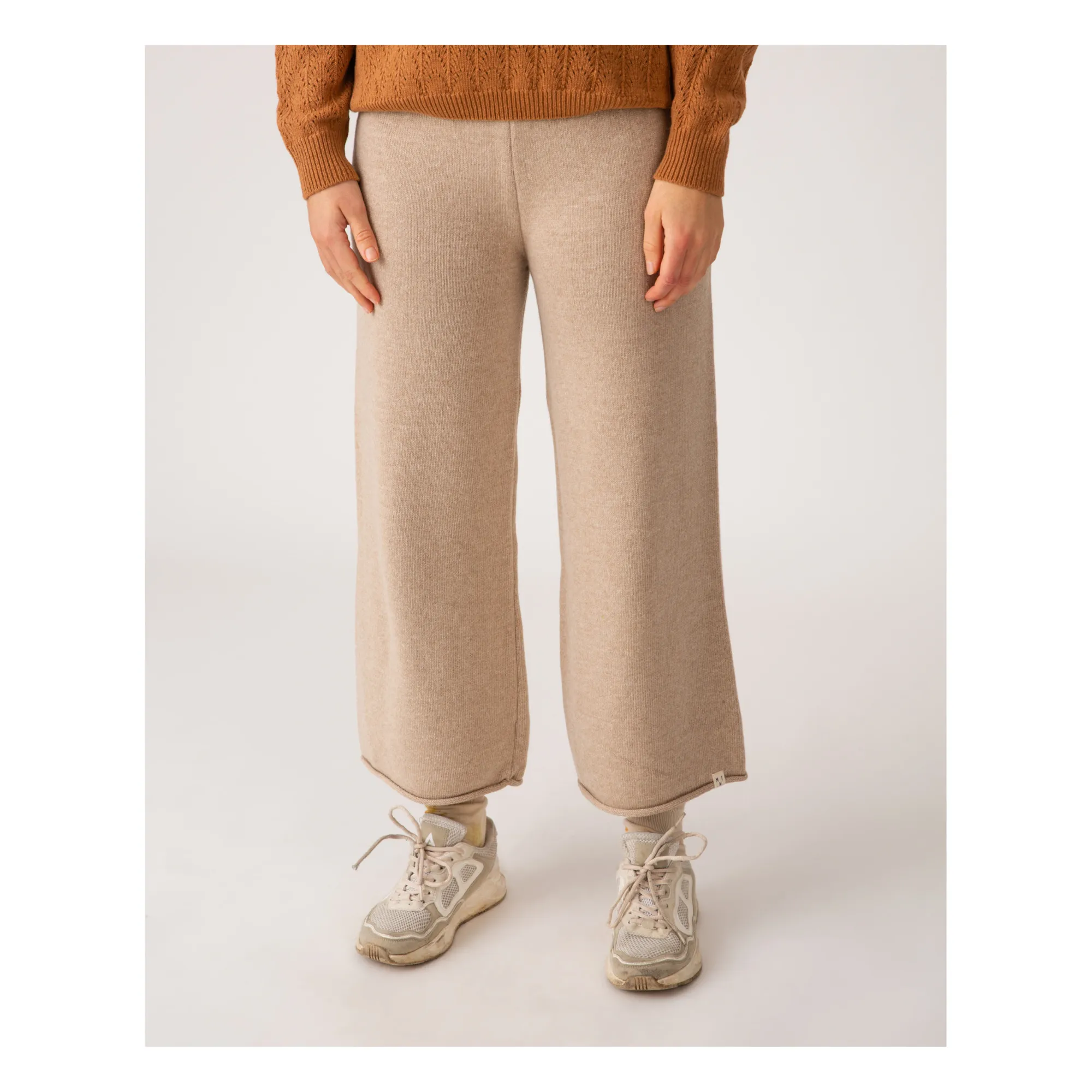 Pantalon Tricot Matières Recyclées - Collection Femme  | Ecru- Image produit n°7