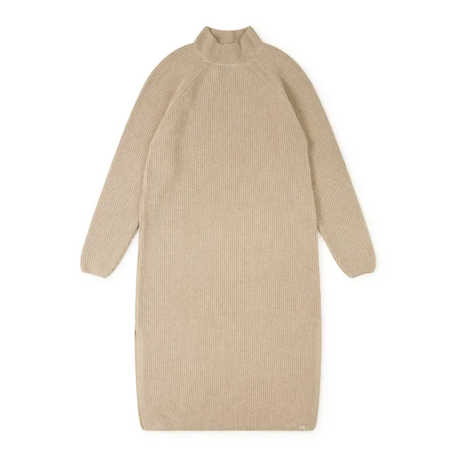 Vestido de punto con materiales reciclados - Colección Mujer  | Beige