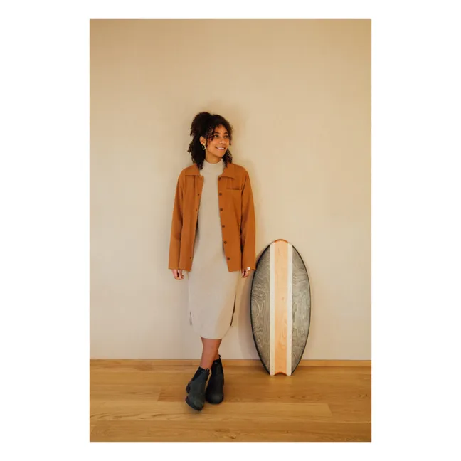 Vestido de punto con materiales reciclados - Colección Mujer  | Beige