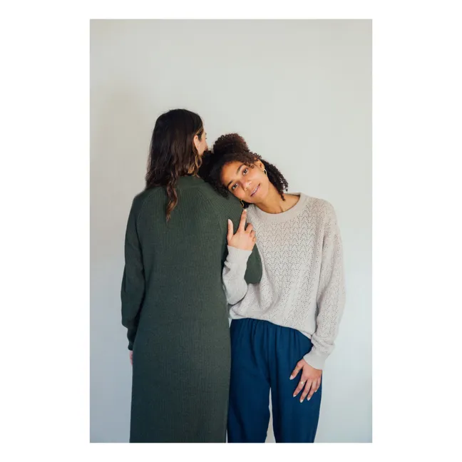 Vestido de punto con materiales reciclados - Colección Mujer  | Verde Oscuro