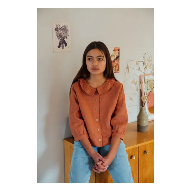 Blusa de lino | Terracotta