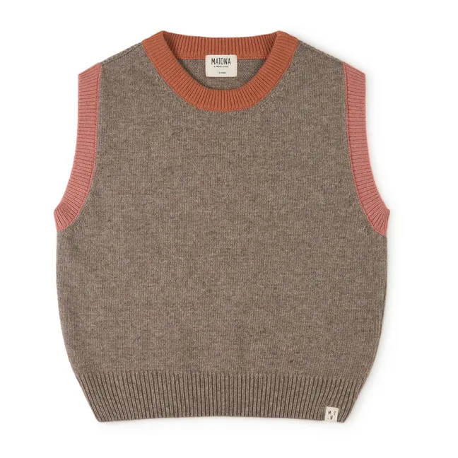Pull Sans Manches Matières Recyclées | Taupe