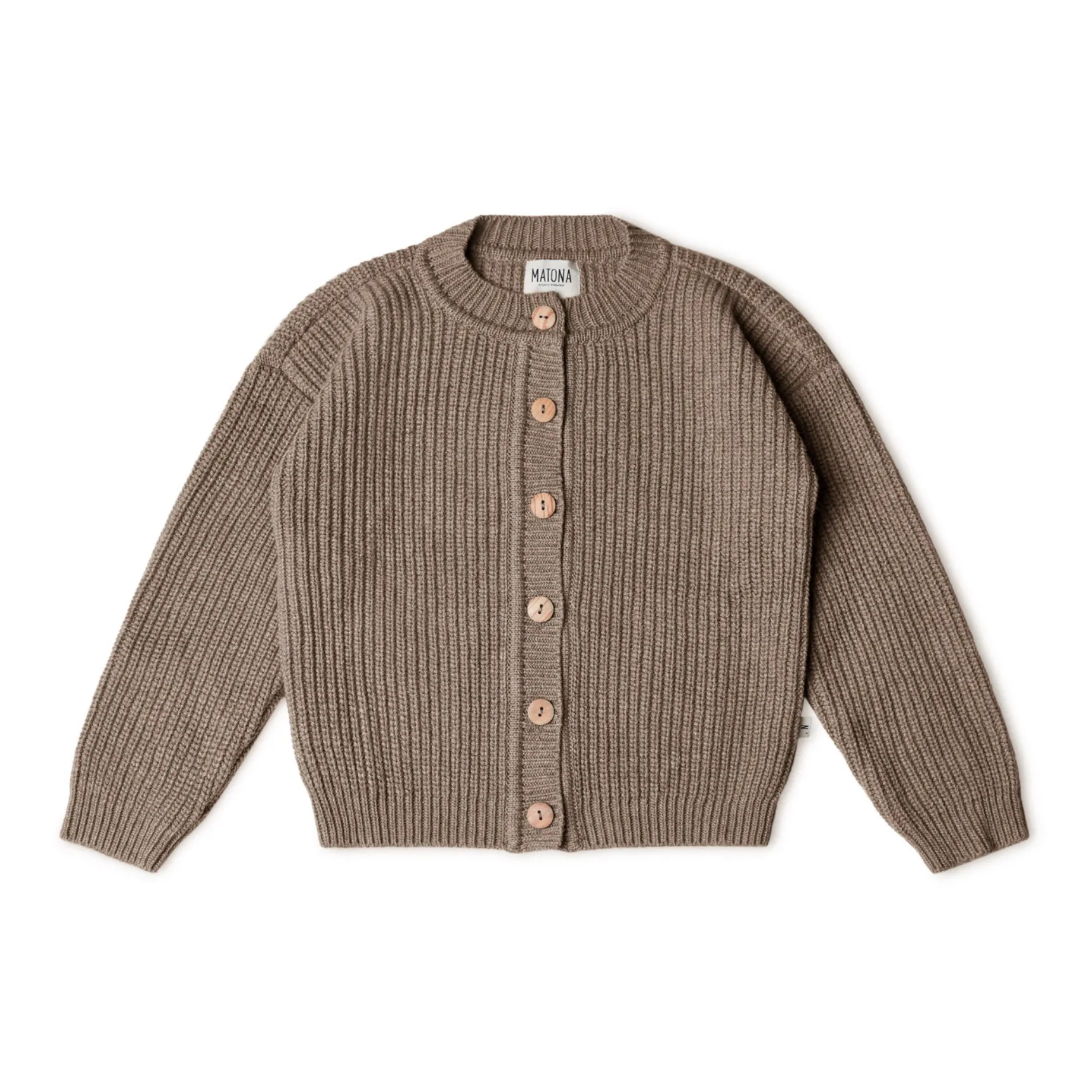 Matona Taupe Brown Recycled Cardigan