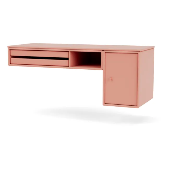 Wandmontierter Workdesk-Schreibtisch | Rhabarberfarbe
