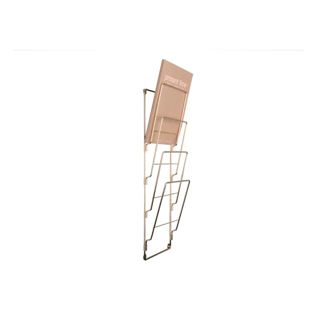 Magazine holder in gold-plated steel | Gold