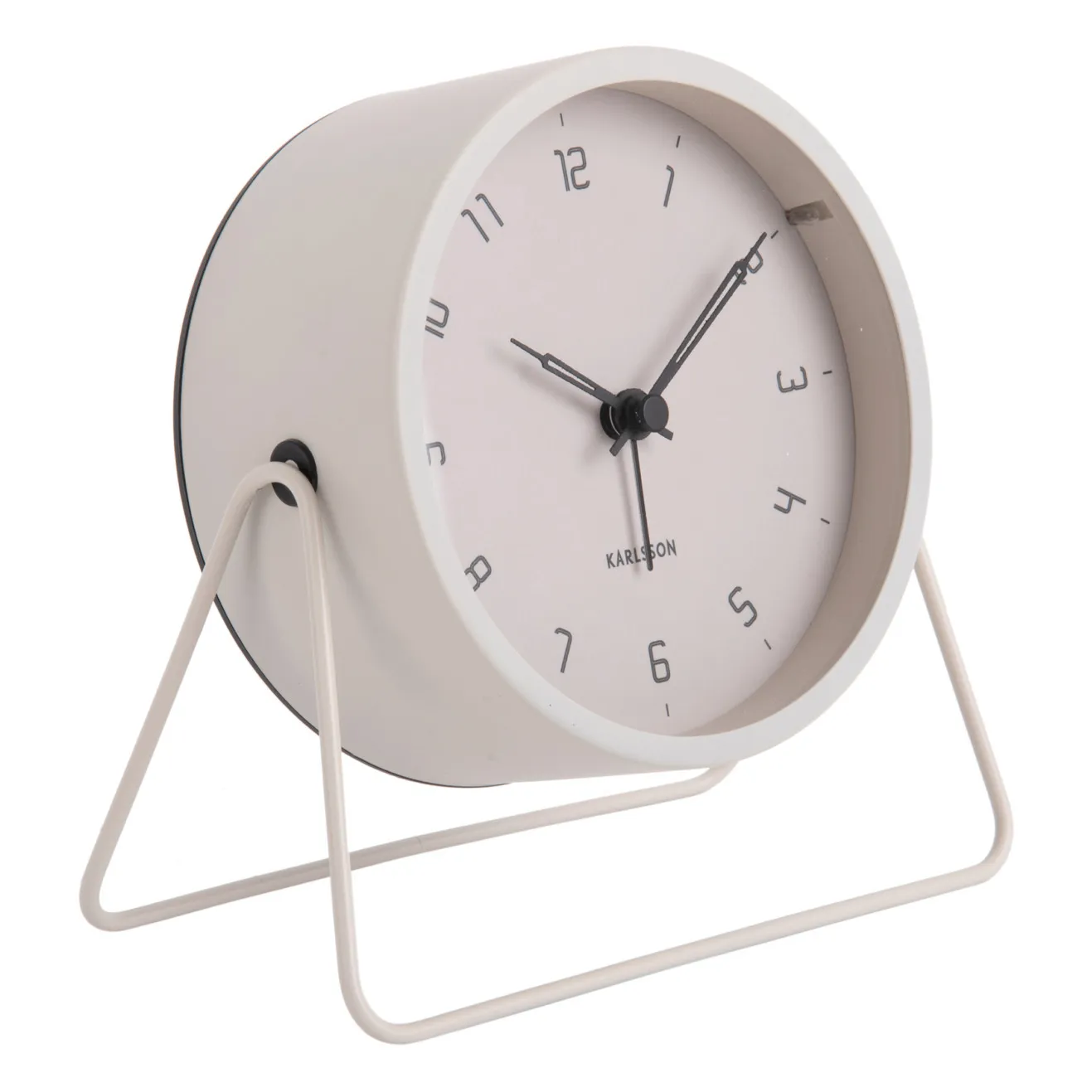 Present Time Grey Stark Steel Alarm Clock