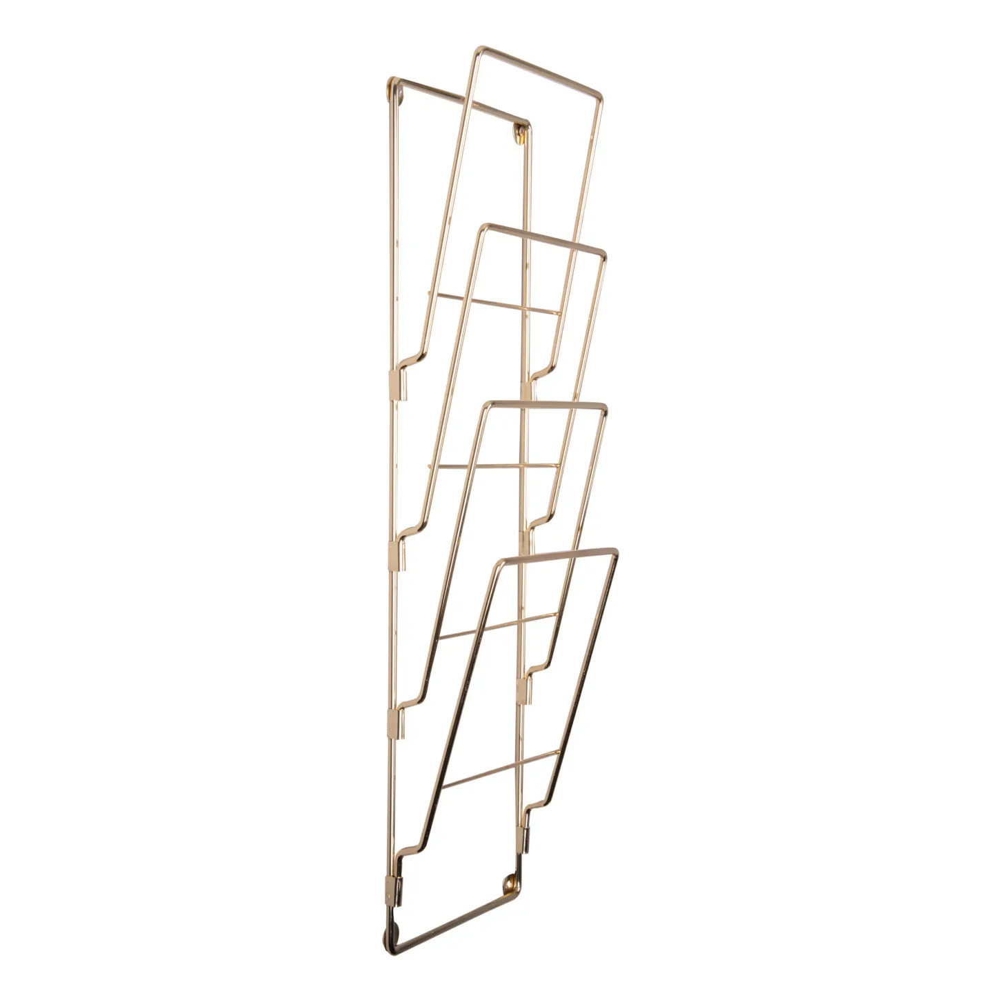 Present Time Gold Magazine Holder In -Plated Steel