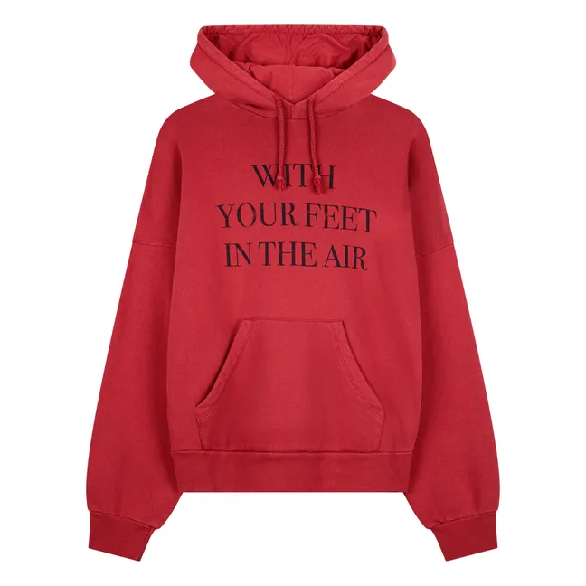 Sweat Capuche Feet In The Air - Collection Femme  | Rouge