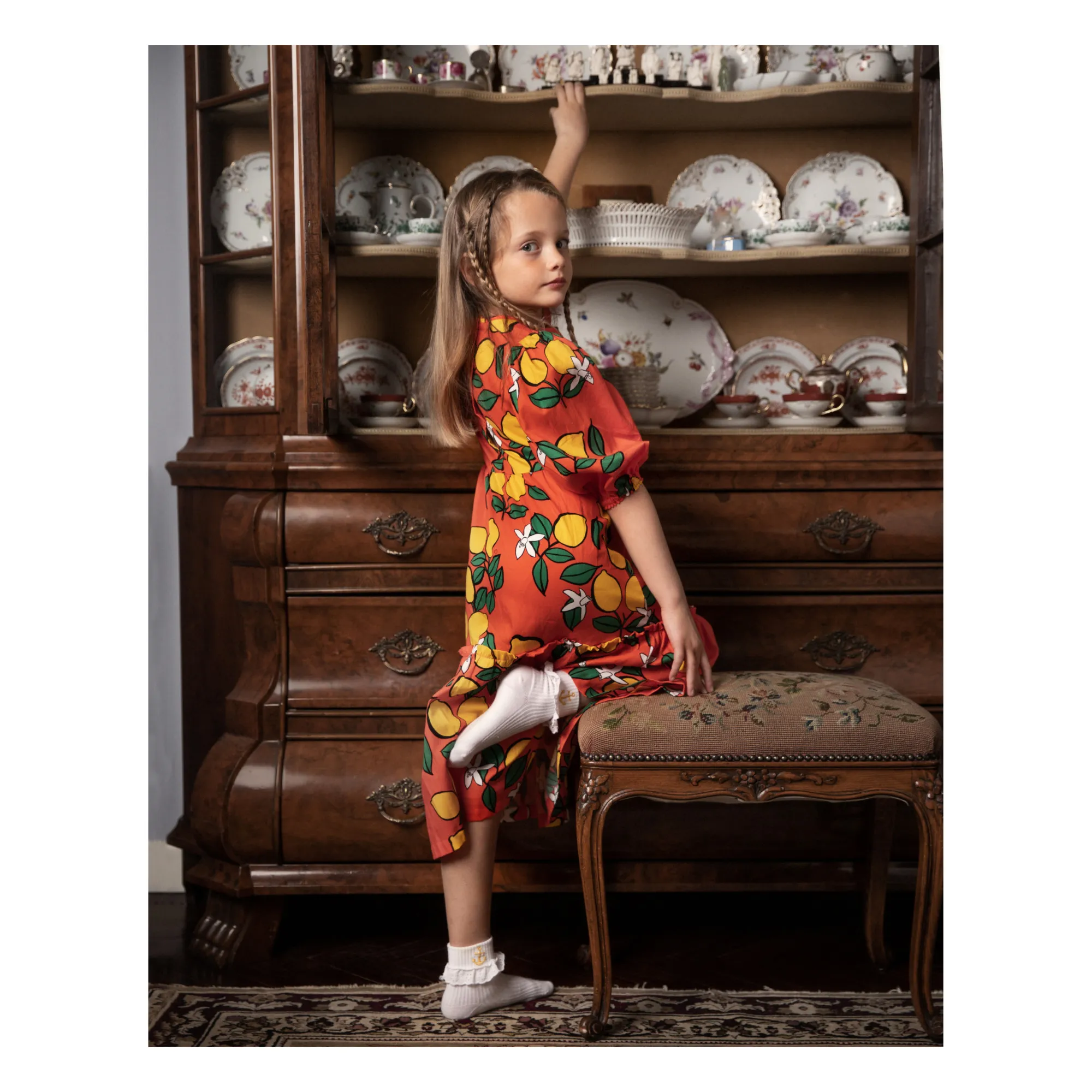 Mini Rodini - Lemon organic cotton dress - Red | Smallable