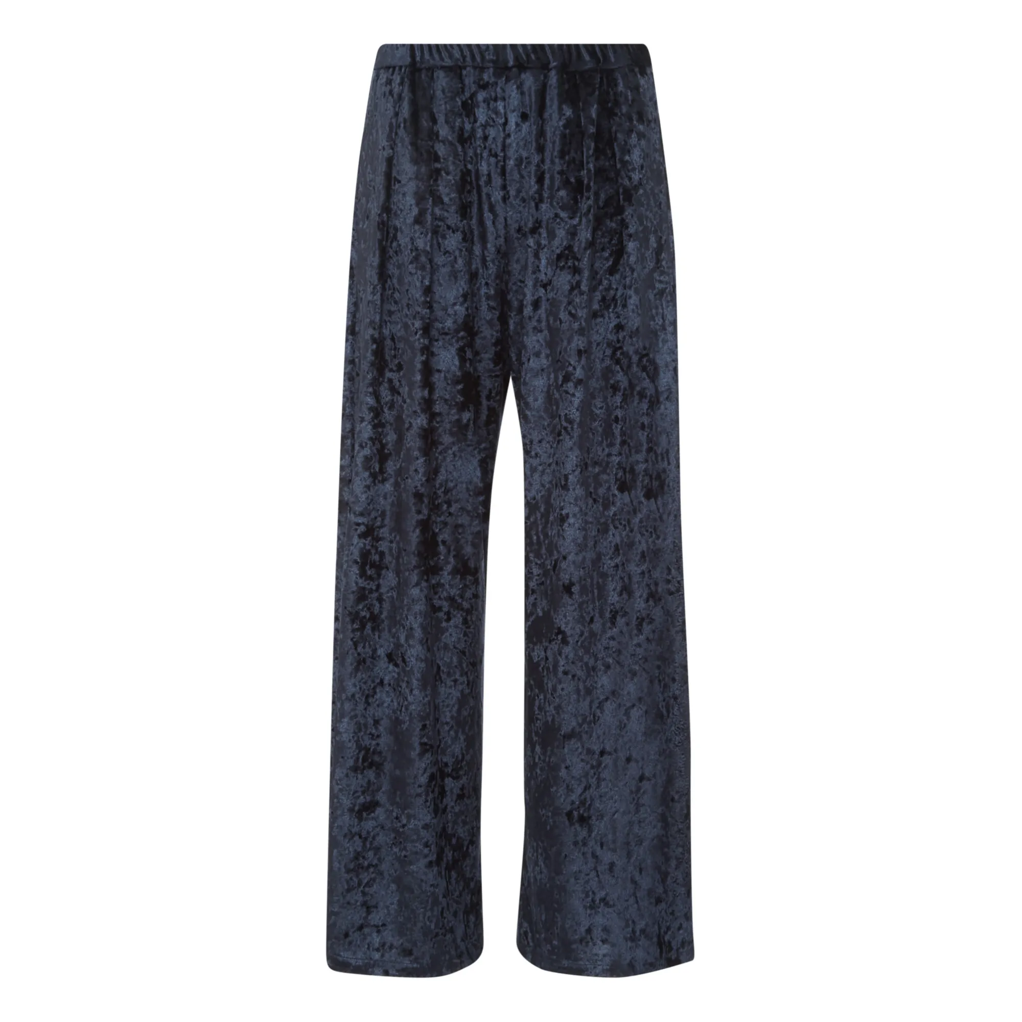 The New Society Women's Navy Blue Velvet Trousers - Collection