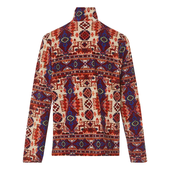Pullover Tapestry Velours | ziegelrot
