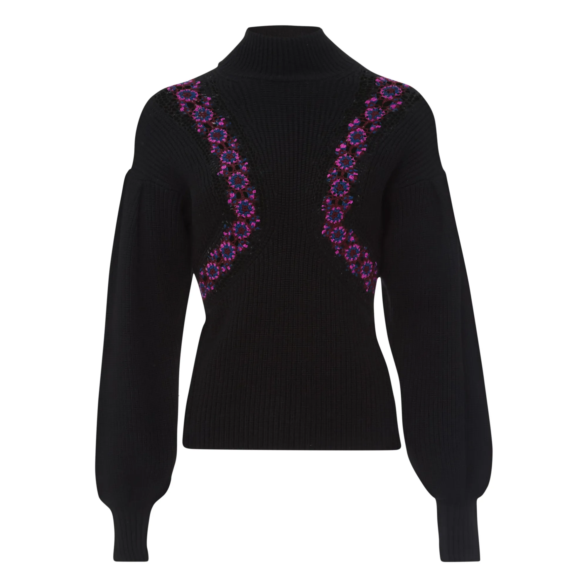Ulla Johnson Black Emerson Extra Fine Merino Wool Sweater