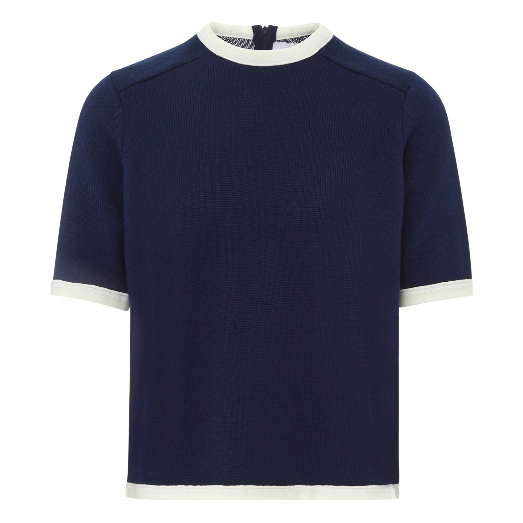 Laurence Bras Navy Blue Meunier Extra Fine Merino Wool Sweater