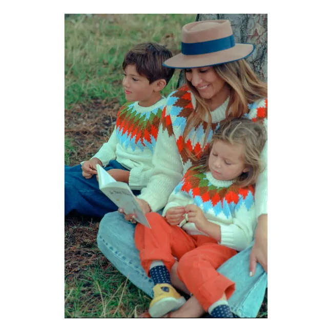 Exklusiv bei Stella Pardo x Smallable - Josiane Royal Baby Alpaka und Bio-Baumwolle Pullover Damen | Elfenbeinfarben