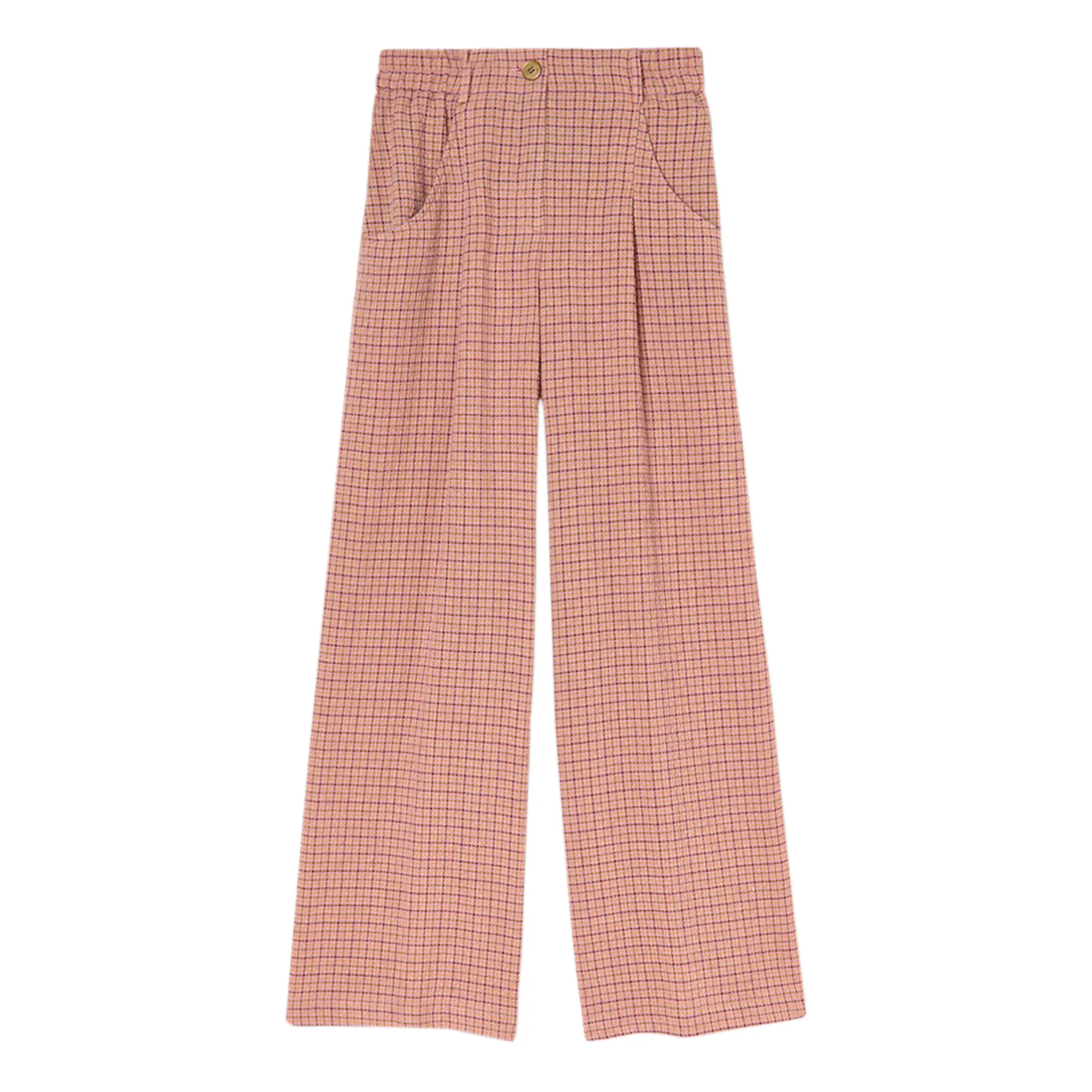 Momoni Powder Pink Renaud Pied De Poule Wool Trousers