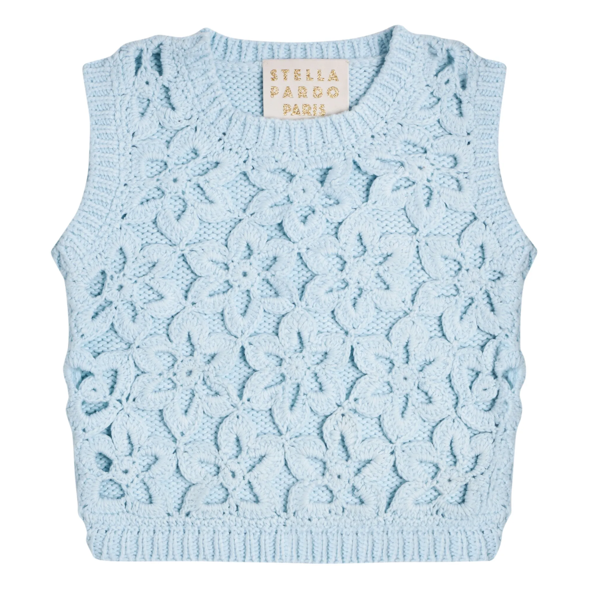 Stella Pardo Light Blue X Smallable Exclusive - Lupe Kids' Sleeveless Sweater