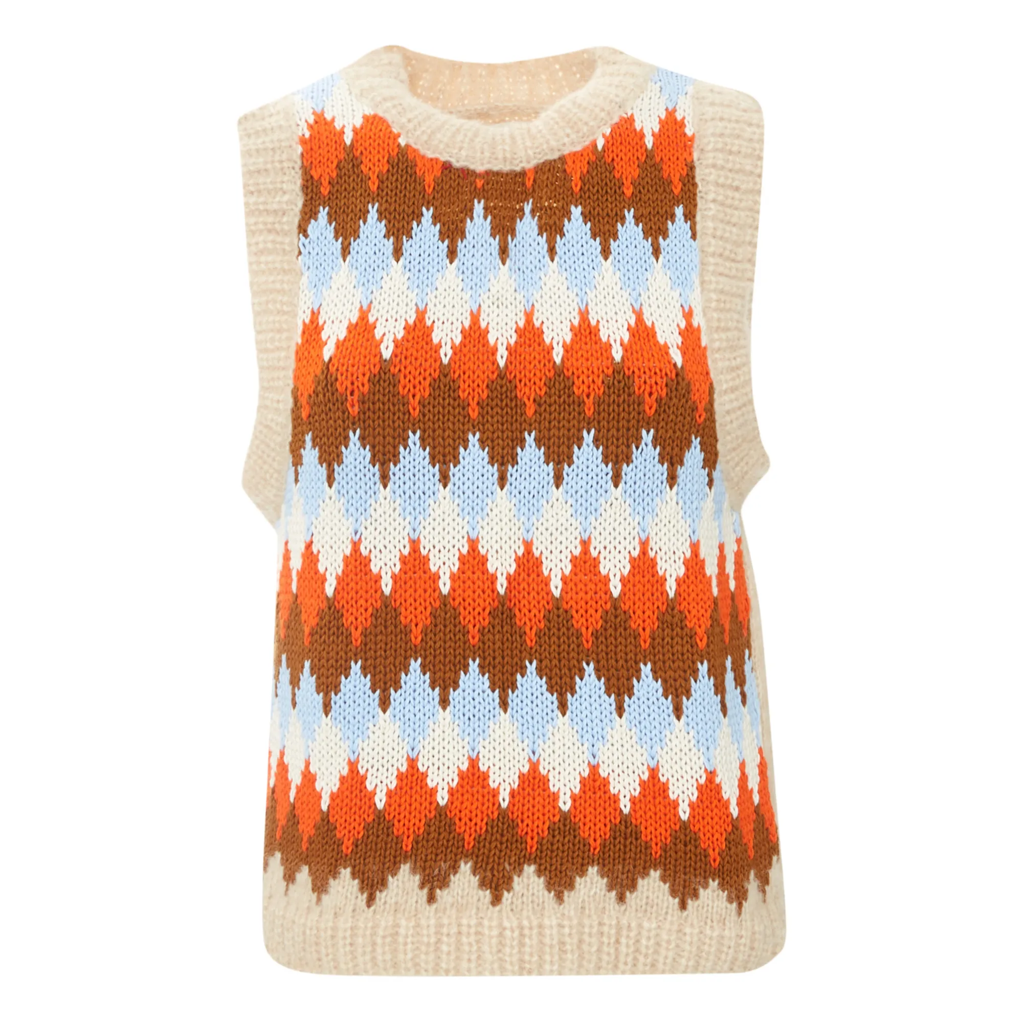 Stella Pardo Beige Annick Royal Baby Alpaca And Organic Cotton Vest