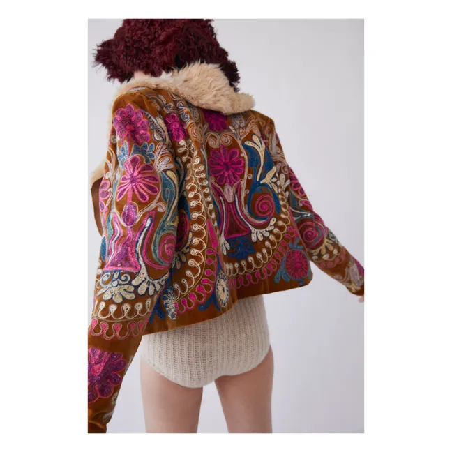 Vaiana Embroidered Jacket | Brown