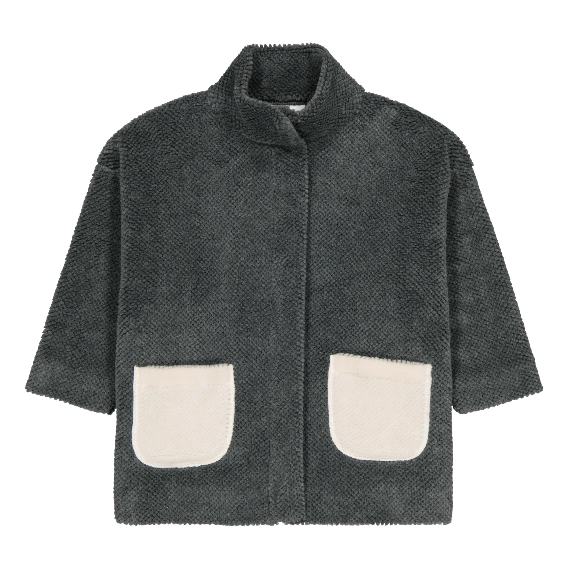 Upé Charcoal Grey Two-Tone Recycled Fur Jacket