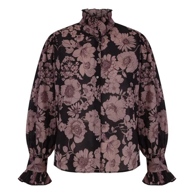 Leonie cotton voile blouse | Black
