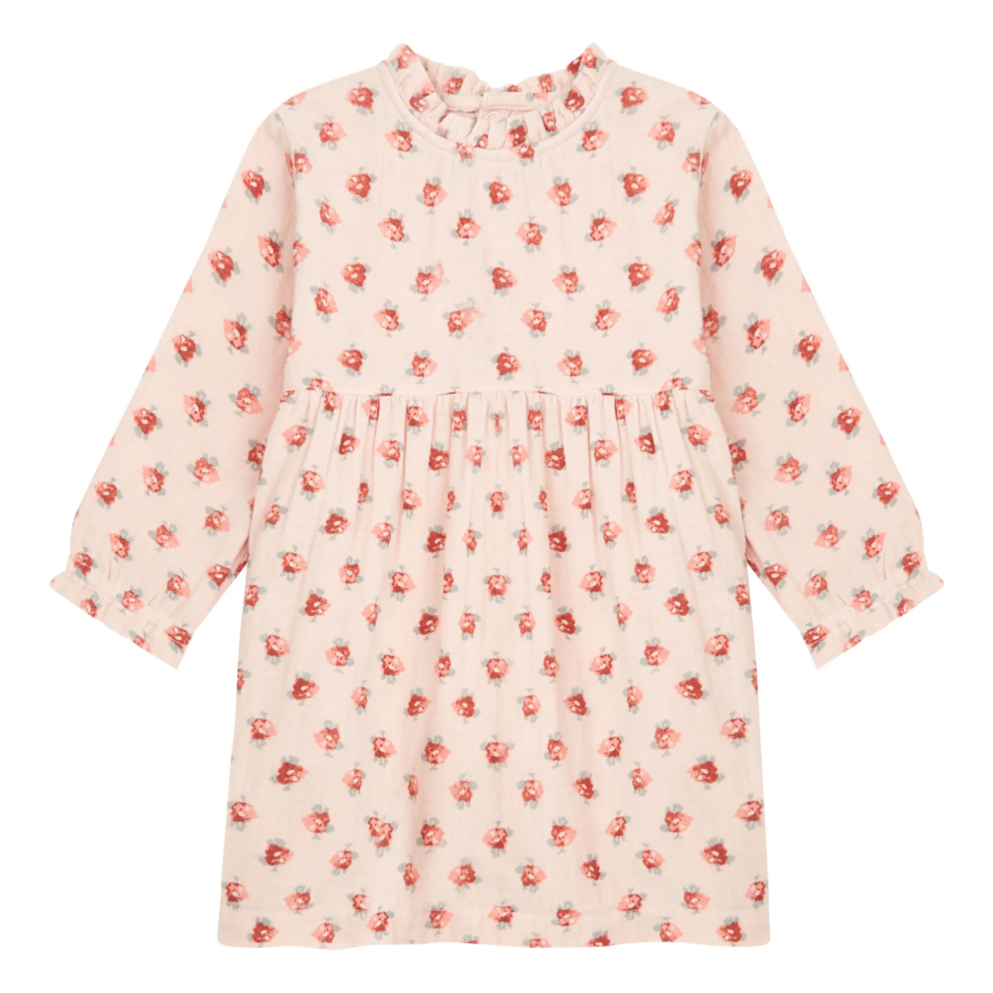 Petit Bateau Pink Floral Cotton Gauze Dress