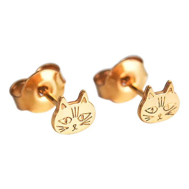 Cat earrings | Gold