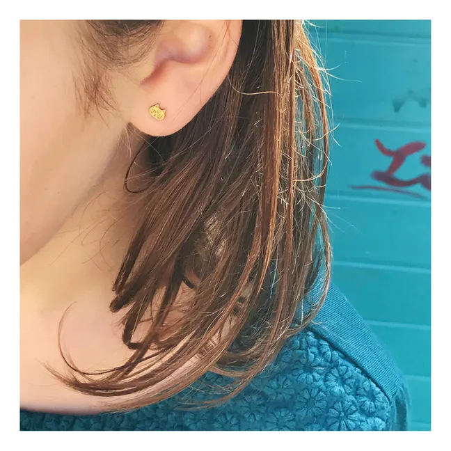 Boucles d'oreilles Chat | Doré