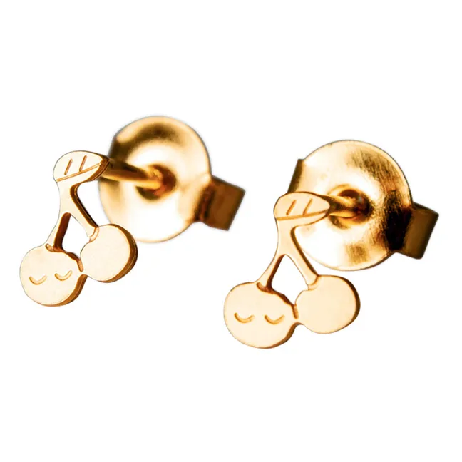 Cherry earrings | Gold