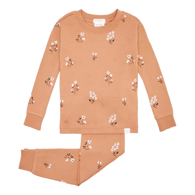 Pyjama aus Bio-Baumwolle Blume | Altrosa