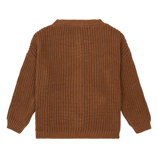 Organic Cotton Knitted Cardigan | Russet