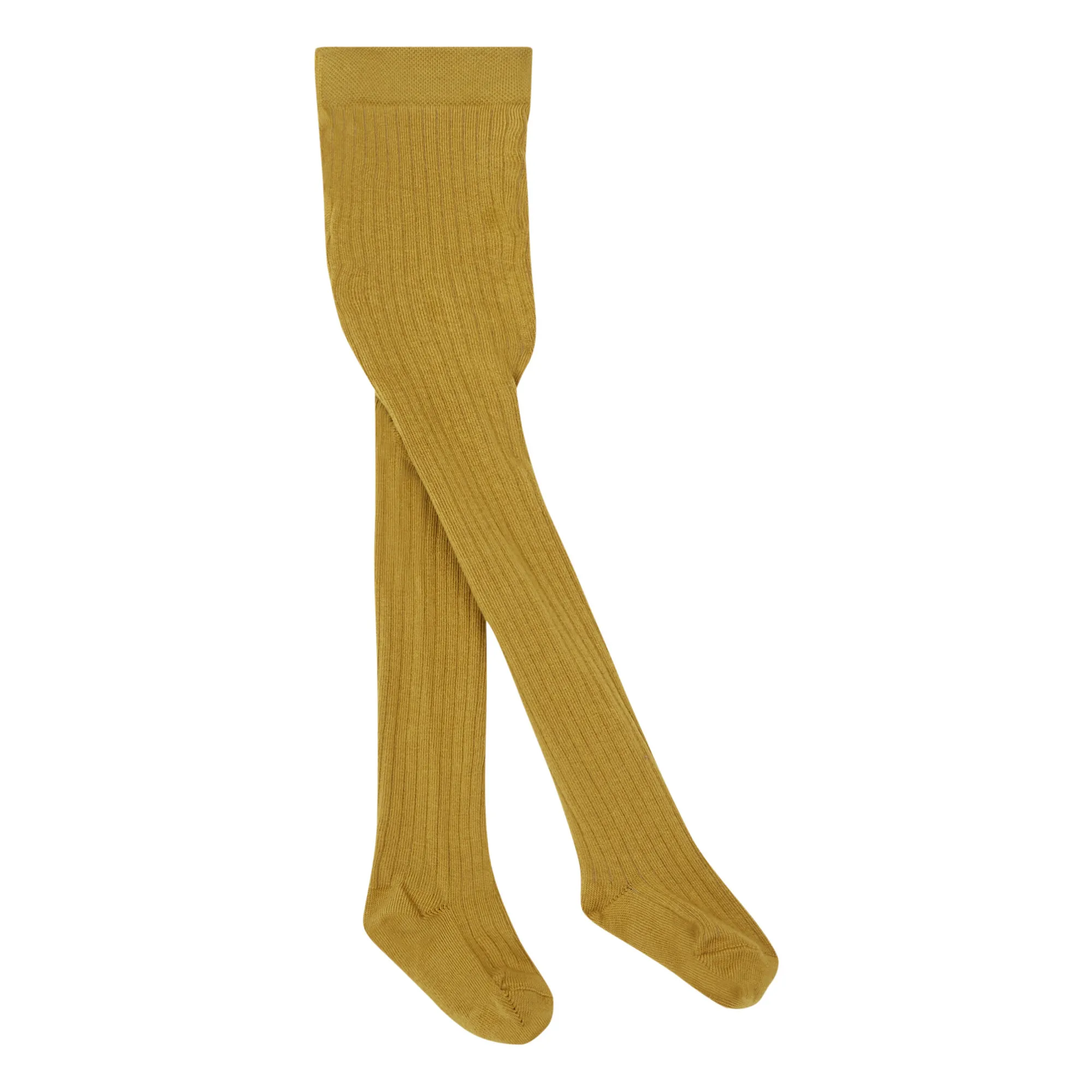 The Simple Folk Ochre Ribbed Organic Cotton Tights