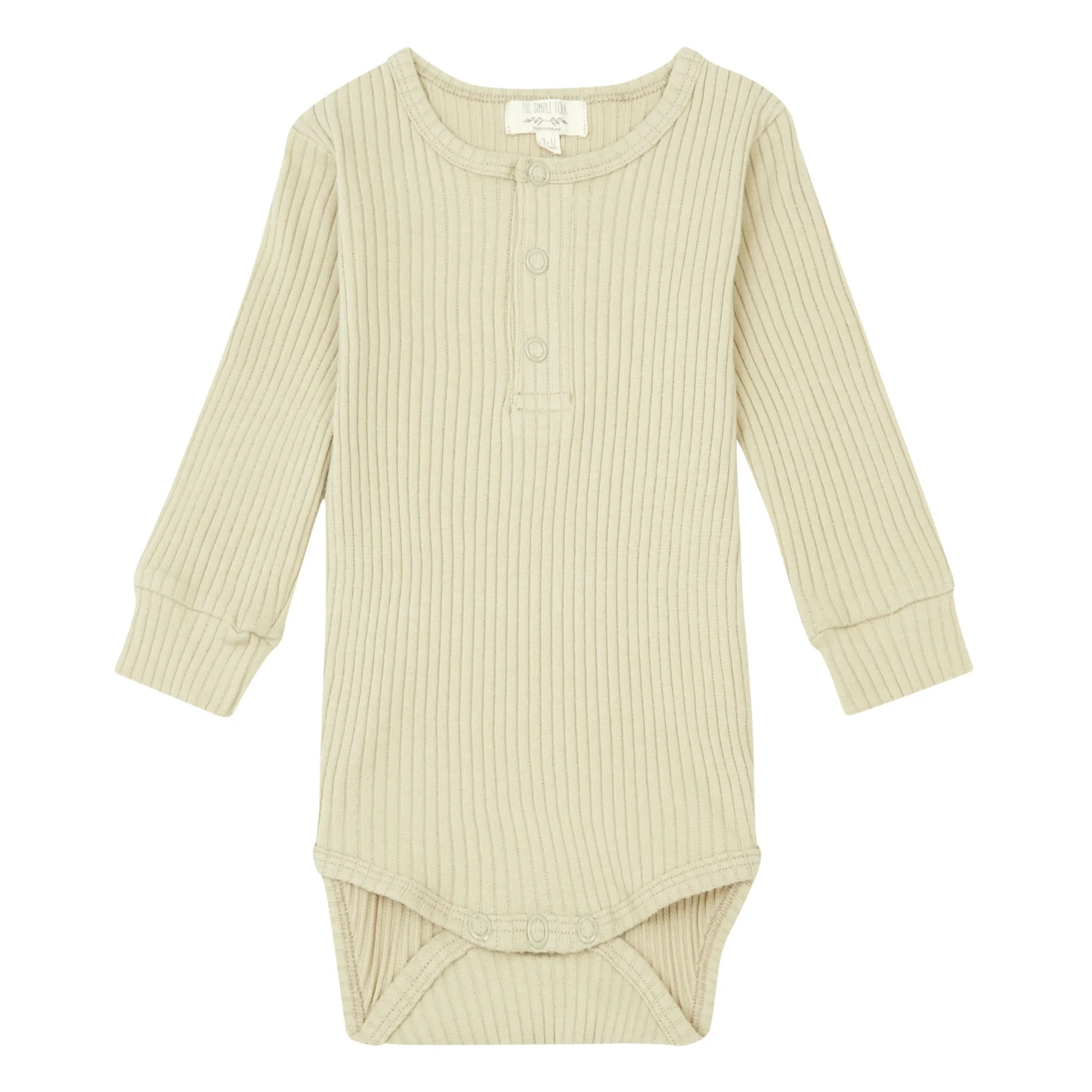 The Simple Folk Ecru Organic Cotton Ribbed Bodysuit