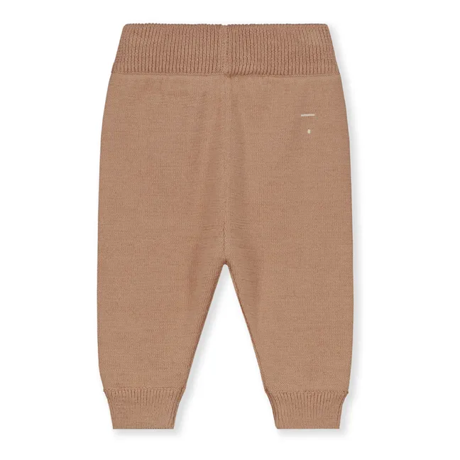Knitted organic cotton joggers | Camel