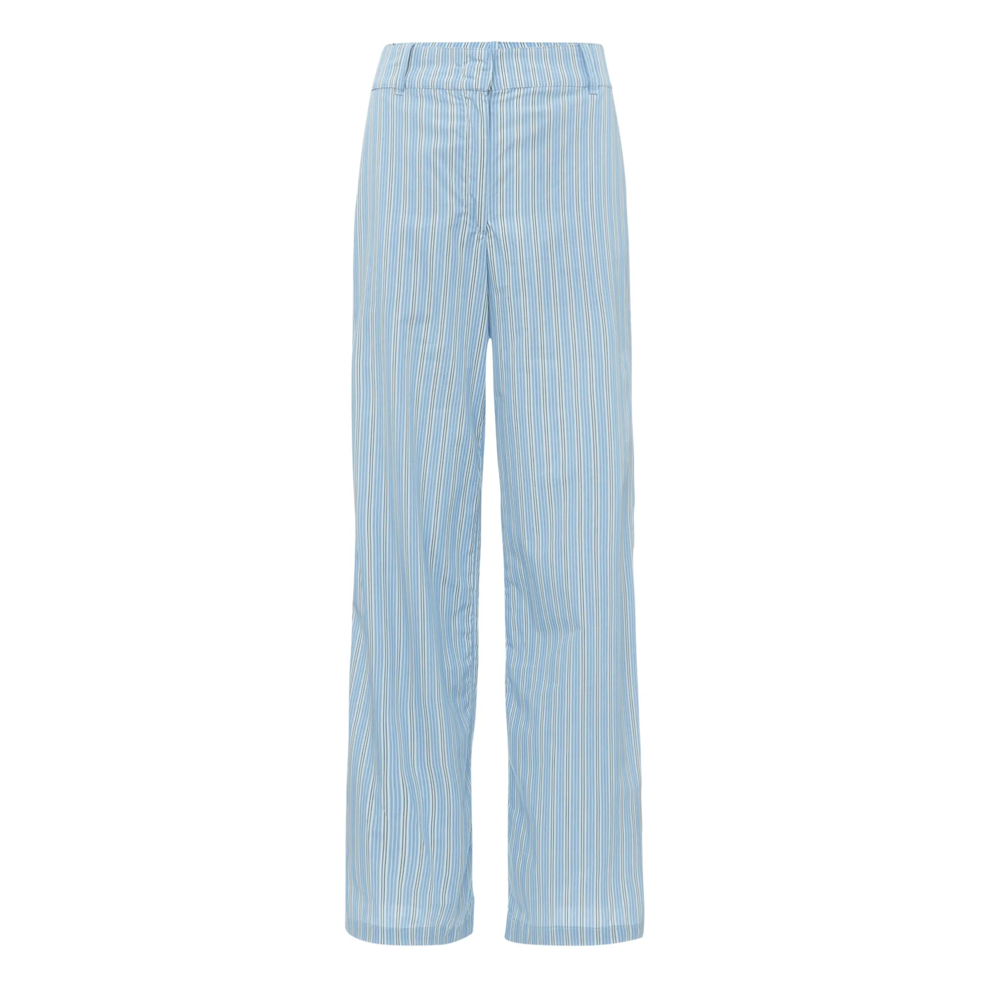Stella Pardo Blue Armelle Striped Cotton Poplin Trousers