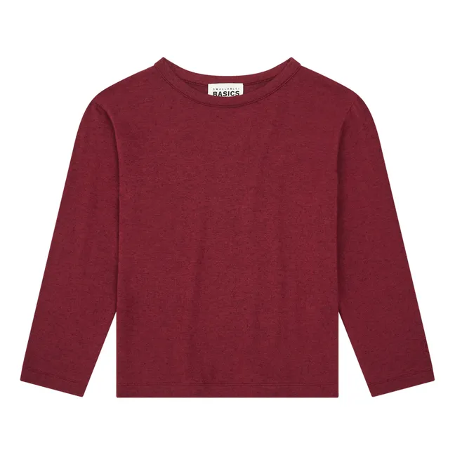Camiseta de manga larga para niña de algodón orgánico Jersey | Burdeos