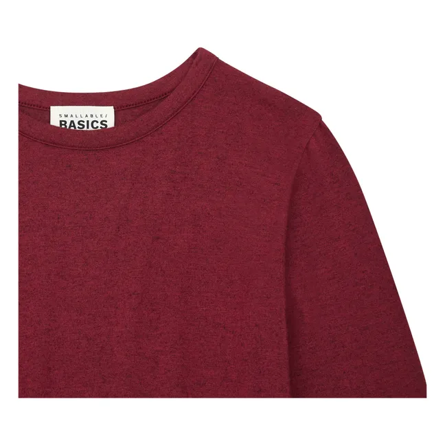 Girl's T-Shirt Long Sleeve Jersey Organic Cotton | Burgundy